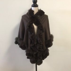 Rabbit/Fox Fur Poncho